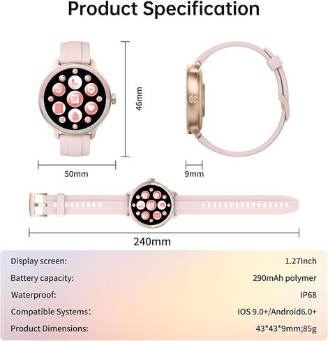 Smart Watch for Men Women(Answer/Make Calls), Smartwatch Built-in AI Voice, 1.27" HD Fitness Tracker with Heart Rate/Sleep/Step/SpO2 Monitor, 100+ Sports Modes, IP68 Waterproof Watch for Android iOS in Saudi Arabia
