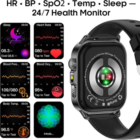 ساعة ذكية للرجال والنساء مع شاشة HD 2.0 بوصة، مراقب ضغط الدم والأكسجين ومعدل ضربات القلب، 136 وضعًا رياضيًا، جهاز تتبع اللياقة البدنية المقاوم للماء IP68 مع SOS، مصباح يدوي (وردي) in Kuwait
