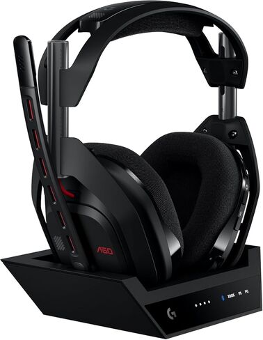 Logitech G Astro A50 Omni-Platform Wireless Gaming Headset + Base Station for PS5, Xbox, PC: PLAYSYNC Audio Switcher, <16 bit/48kHz (Console), <24 bit/48 kHz (PC), 2.4GHz & BT Black (Renewed) in Saudi Arabia