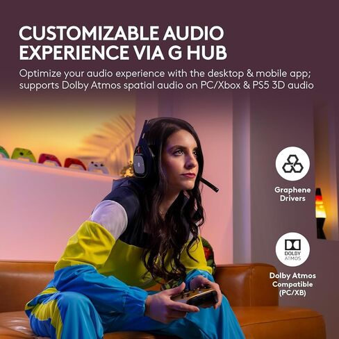 Logitech G Astro A50 Omni-Platform Wireless Gaming Headset + Base Station for PS5, Xbox, PC: PLAYSYNC Audio Switcher, <16 bit/48kHz (Console), <24 bit/48 kHz (PC), 2.4GHz & BT Black (Renewed) in Saudi Arabia