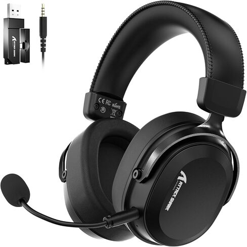 ATTACK SHARK L30 Pro Wireless Gaming Headset with 2.4Ghz/BT/Wired, Long Battery Life with Detachable Microphone 7.1 Surround Sound Ultra-Low Latency for PC/PS5/Xbox/Switch/Mobile Silver in Saudi Arabia