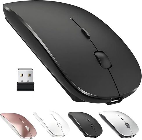 Bluetooth Mouse,Rechargeable Wireless Mouse for MacBook Pro/MacBook Air/Laptop/PC/Mac/iPad pro/Computer,Bluetooth 5.2 + 3.0 +2.4G USB Receiver in Saudi Arabia