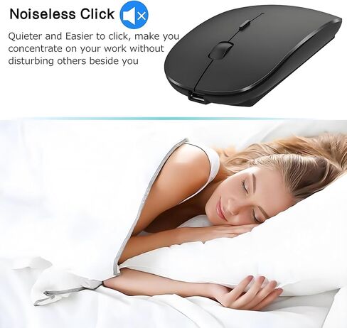 Bluetooth Mouse,Rechargeable Wireless Mouse for MacBook Pro/MacBook Air/Laptop/PC/Mac/iPad pro/Computer,Bluetooth 5.2 + 3.0 +2.4G USB Receiver in Saudi Arabia