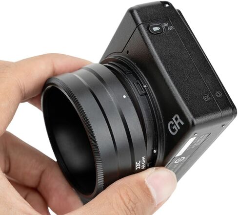 JJC Conversion Lens Filter Adapter for Ricoh GR IV GRIV GR4 HDF Monochrome Digital Camera,Replaces Ricoh GA-3 Camera Lens Converter for Wide Conversion Lens,Compatible with 49mm Thread Filter and Cap in Saudi Arabia