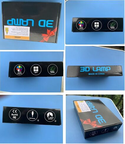 البوق 3D الوهم ليلة ضوء اللمس الجدول مصباح مكتبي مع جهاز التحكم عن بعد 16 لون بصري USB LED ضوء الليل للأطفال هدية غرفة الديكور in Saudi Arabia