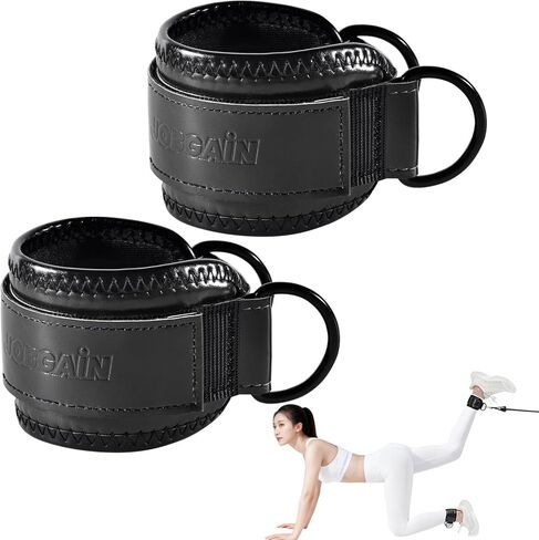 Ankle Strap for Cable Machine (2 Pack), Ankle Resistance Bands, Cable Kick Back Straps for Gym, Glute Workouts, Leg Extensions, Adjustable Straps with Neoprene Padding in Saudi Arabia