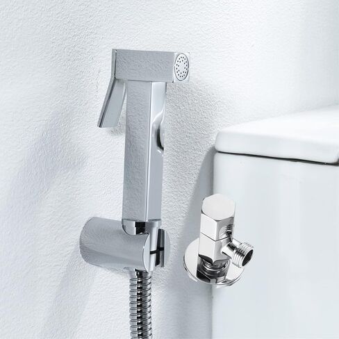HandheldSprayer for Toilet Brass Baby Cloth Diaper Sprayer Portable Hand Held ToiletSprayer Head withHose and Bracket, for Feminine Wash, Easy to Install,Gold(Chrome) in Saudi Arabia