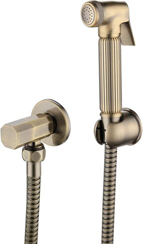 HandheldSprayer for Toilet Brushed Brass Portable Baby Cloth Diaper Sprayer Hand Held ToiletSprayer Head withHose and Bracket for Feminine Wash, Easy to Install,A(A) in Saudi Arabia