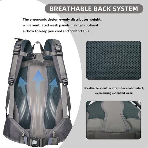 40L Large Capacity Hiking Backpack Lightweight Waterproof and Durable Backpack for Travel Camping Outdoor in Saudi Arabia