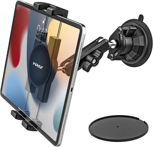Ultra-Durable Car Tablet Mount with Powerful Suction, Dashboard Windshield Window Truck Car Holder Metal Stand Compatible with iPad Pro Air Mini, Galaxy Tab Z Fold, Fire, iPhone, 4-13" Device in Kuwait