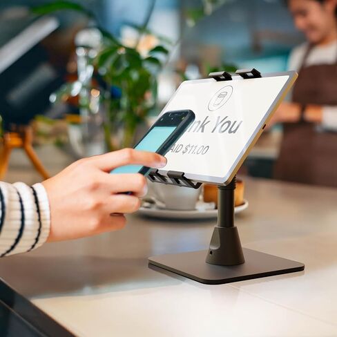 ARKON Mounts Slim-Grip Ultra Pro POS Tablet Stand | Heavy-Duty Countertop Tablet Holder with Weighted Base & Clamp | Adjustable, Stable Retail & Restaurant Setup for iPad, Samsung, Surface & More in Saudi Arabia