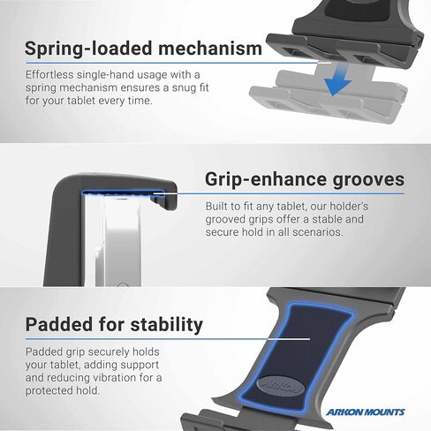 ARKON Mounts Slim-Grip Ultra Pro POS Tablet Stand | Heavy-Duty Countertop Tablet Holder with Weighted Base & Clamp | Adjustable, Stable Retail & Restaurant Setup for iPad, Samsung, Surface & More in Saudi Arabia