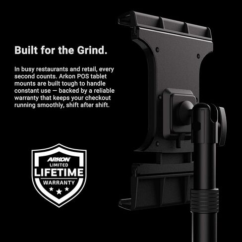 ARKON Mounts Slim-Grip Ultra Pro POS Tablet Stand | Heavy-Duty Countertop Tablet Holder with Weighted Base & Clamp | Adjustable, Stable Retail & Restaurant Setup for iPad, Samsung, Surface & More in Saudi Arabia