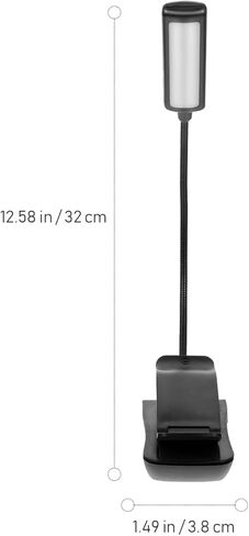 Ciieeo Rechargeable LED Reading Lamp Piano Stand Clip Light for Sheet Music, Multi-Function Bedside Music Score Lamp with Adjustable Brightness, USB Charging, Black in Kuwait