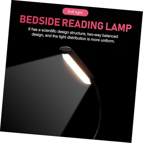Ciieeo Rechargeable LED Reading Lamp Piano Stand Clip Light for Sheet Music, Multi-Function Bedside Music Score Lamp with Adjustable Brightness, USB Charging, Black in Kuwait