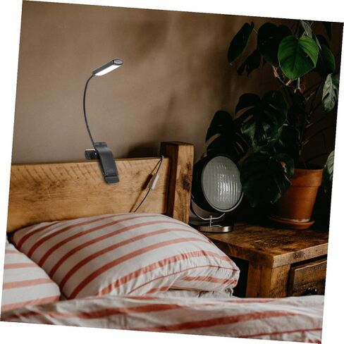 Ciieeo Rechargeable LED Reading Lamp Piano Stand Clip Light for Sheet Music, Multi-Function Bedside Music Score Lamp with Adjustable Brightness, USB Charging, Black in Kuwait
