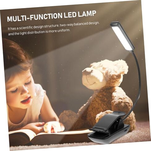 Ciieeo Rechargeable LED Reading Lamp Piano Stand Clip Light for Sheet Music, Multi-Function Bedside Music Score Lamp with Adjustable Brightness, USB Charging, Black in Kuwait