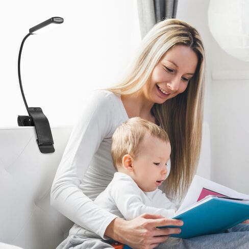 Ciieeo Rechargeable LED Reading Lamp Piano Stand Clip Light for Sheet Music, Multi-Function Bedside Music Score Lamp with Adjustable Brightness, USB Charging, Black in Kuwait