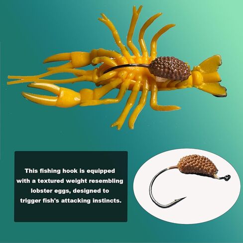 Crayfish Fishing Lures,Crawfish Bass Lures, Soft Plastic Bait with Durable TPE,Crawfish Bait in Kuwait