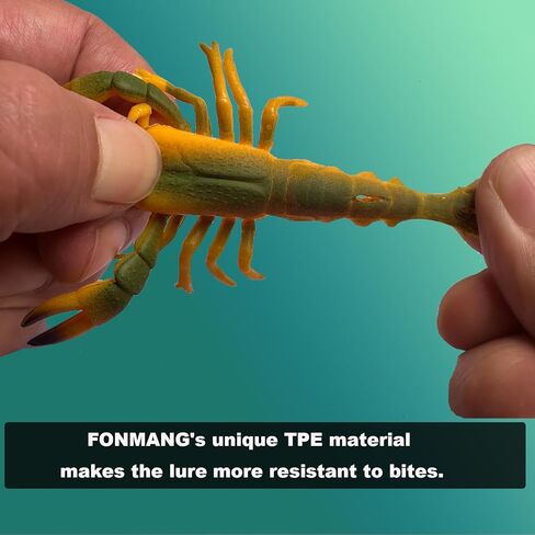 Crayfish Fishing Lures,Crawfish Bass Lures, Soft Plastic Bait with Durable TPE,Crawfish Bait in Kuwait