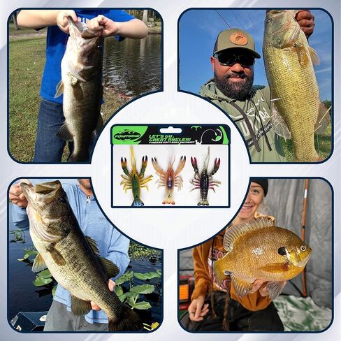 Crayfish Fishing Lures,Crawfish Bass Lures, Soft Plastic Bait with Durable TPE,Crawfish Bait in Kuwait