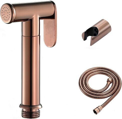 HandheldSprayer Brass Baby Cloth Diaper Sprayer Portable Hand Held ToiletSprayer Head withHose and Bracket, for Feminine Wash, Pet Washing, Easy to Install,Black(Rose Gold) in Saudi Arabia