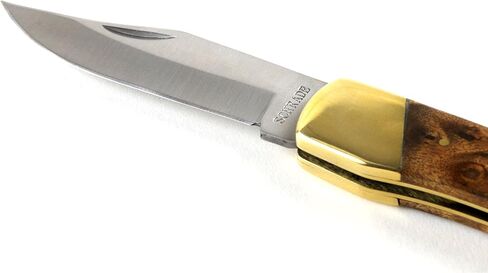Schrade Old Timer 6OTW Golden Bear 8.7in SS سكين تقليدي قابل للطي مع مشبك 3.9in شفرة ومقبض خشبي للخارجية والصيد والتخييم وEDC in Kuwait