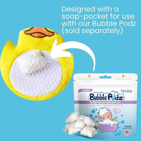 TruKid Eucalyptus Bubble Podz & BubbleGlove Set – Bubble Bath Pods and 2 Wash Gloves for Sensitive Skin in Kuwait