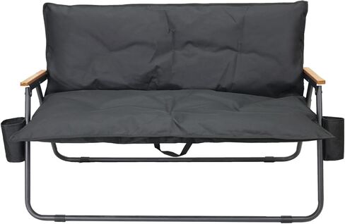 BDL كرسي تخييم مزدوج كبير الحجم Loveseat شديد التحمل لشخصين كرسي تخييم قابل للطي في الحديقة مع مساند للذراعين للسفر في الهواء الطلق وفناء الشاطئ in Kuwait