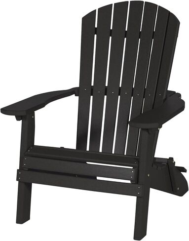 DutchCrafters Adirondack Folding Chair with Arms, Handcrafted from Recycled Plastic Poly Lumber, Portable and Easy Storage for Outdoor Patio, Lawn, Garden, Camping Outdoor Furniture (Light Gray) in Saudi Arabia