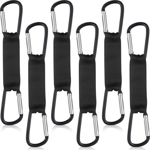 Hiboom 6 Pcs Fence Hooks for Football Bag Nylon Buckles Metal Fence Hooks Multifunctional Hanging Buckles for Softball Tennis Baseball Outdoor Sport Water Cup Backpack(Black) in Saudi Arabia