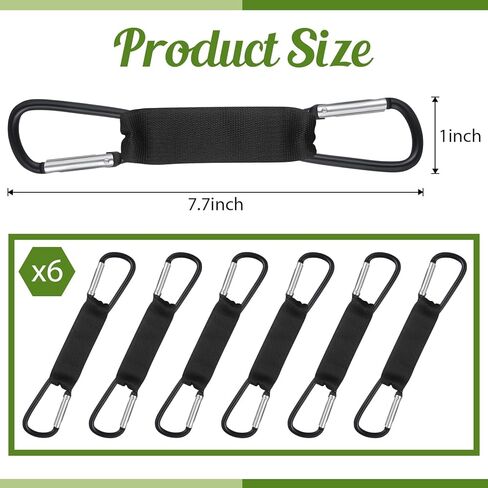 Hiboom 6 Pcs Fence Hooks for Football Bag Nylon Buckles Metal Fence Hooks Multifunctional Hanging Buckles for Softball Tennis Baseball Outdoor Sport Water Cup Backpack(Black) in Saudi Arabia