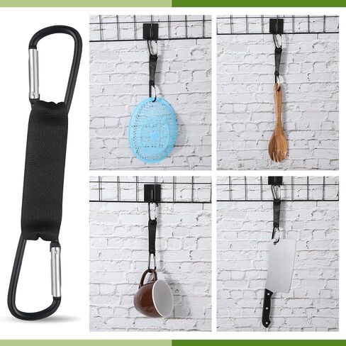 Hiboom 6 Pcs Fence Hooks for Football Bag Nylon Buckles Metal Fence Hooks Multifunctional Hanging Buckles for Softball Tennis Baseball Outdoor Sport Water Cup Backpack(Black) in Saudi Arabia
