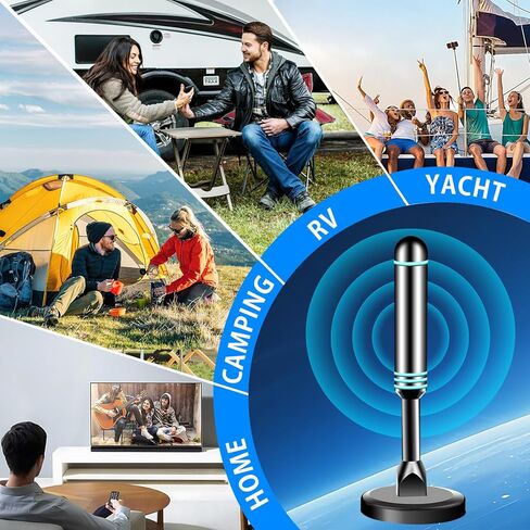 TV Antenna for Local Channels Long Range, Digital Antenna for TV Supports 4K 1080p, Indoor TVs Antennas with 360° Reception, 10ft HDTV Coax Cable in Saudi Arabia