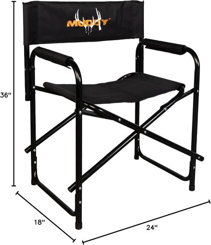 Muddy Directors Foldable Ground Chair with Built-in Arm Rests for Blind Hunting or Tailgating, Wide Design for a Comfortable Fit in Saudi Arabia