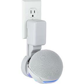 NoveraPrime] Wall Mount Holder for Dot 4th & 5th Gen & Hopestar H52, Outlet Hanger Stand with Built-in Cable Management, No Screws Drilling, Space-Saving Speaker Mount for Any Indoor Spaces - Black in Saudi Arabia