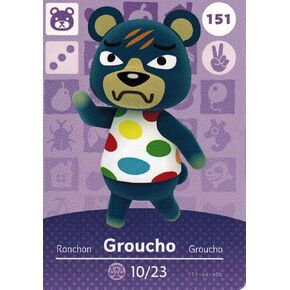 Nintendo Animal Crossing Happy Home Designer Amiibo Card Groucho 151/200 USA Version in Kuwait