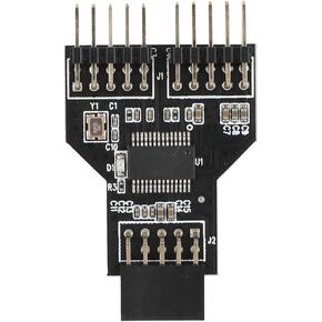 plplaaoo USB 2.0 9PIN to Dual 9PIN Expansion Adapter Card Hub Converter High Speed Compact Design for WinXP Vista Win7 Win8 Win10 Desktop PC Builds in Saudi Arabia