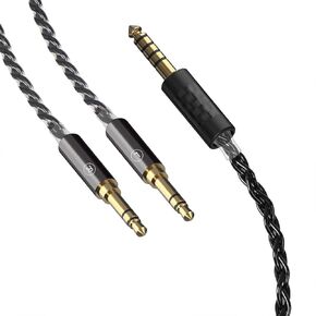 Linkidea Upgrade Audio Cable Compatible with Hifiman Sundara, Ananda, Arya, HE400SE, HE4XX, HE-400i, Denon AH-D600 AH-D7200 6N OCC 4.4mm to Dual 3.5mm Replacement Aux Cord (4.9 ft / 1.5 m) in Saudi Arabia