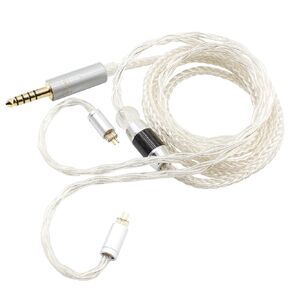 كابل Youkamoo 0.78 مم 2 دبوس IEM، سلك سماعة أذن طويل 2 متر 6.5 قدم 4.4 مم سلك مطور لسماعات الأذن المتوازنة، مطلي بالفضة في كابل مراقبة الأذن (أسود) in Kuwait