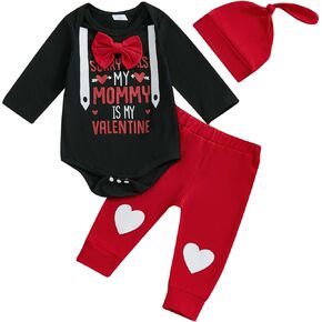 زي My First Valentine Baby Boy بأكمام طويلة مع سروال على شكل قلب لحديثي الولادة في المنزل in Kuwait