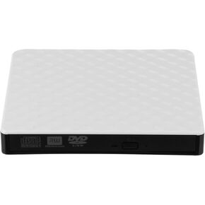 POPETPOP External DVD Burner and CD ROM Drive USB 3.0 Portable Optical Disk Writer for Laptop and Desktop Computers Compatible with Windows and White in Saudi Arabia