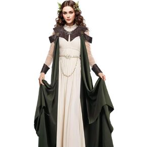 Women Cape for Elven, Medieval Full Length Fairy Cloak Off Shoudler Capelet Cosplay Costume in Kuwait
