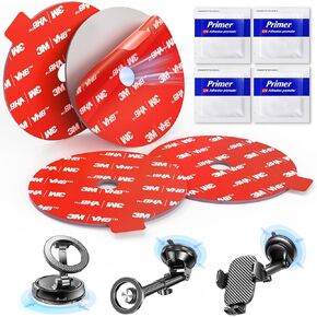 Adhesive Sticky for Car Phone Mount: 4 Pcs 75mm Double Sided Pad with Adhesion Promoter for Suction Cup Holder - 3M VHB Heat Resistant Replacement Tape Strong Hold for Windshield Window Dashboard Dash in Kuwait