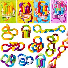 Joyin 28 Pack مسارات غريبة مع بطاقات Valentines ، وأصابع مسار تويست ، وألغاز الأفعى تململ ألعاب لتخفيف الإجهاد ، وتبادل الهدايا ، وعيد ميلاد العطلة لصالح بطاقات عيد الحب لمدرسة الأطفال in Kuwait