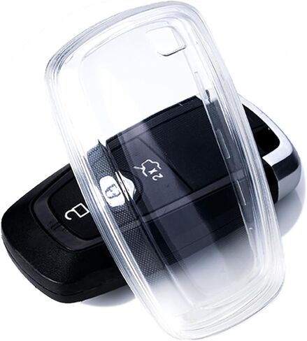 لغطاء Ford Key Fob من مادة TPU 5 أزرار حافظة مفتاح السيارة تناسب Ford Edge Escape Expedition Explorer Fusion Mustang Ranger F-150 F-250 غطاء حماية لمفتاح السيارة عن بعد (أسود) in Kuwait