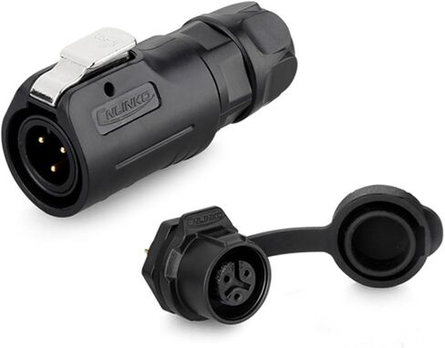 1 قطعة M12 IP68 مقاوم للماء في الهواء الطلق البلاستيك قوة دفع سحب سهلة القفل السريع موصل كهربائي للسيارات مع غطاء غبار (قابس 3pin) in Kuwait