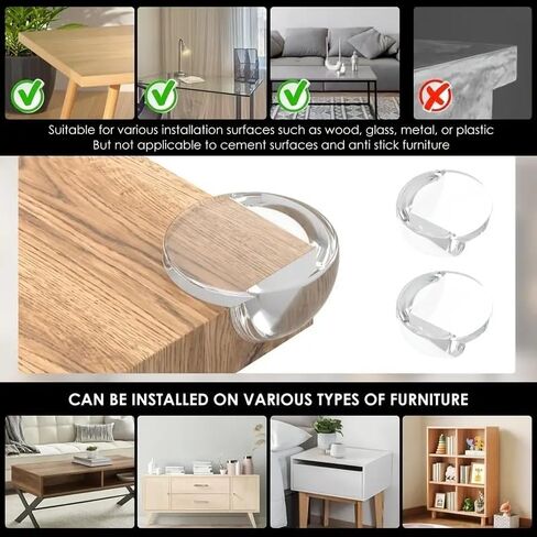 10 Pcs Corner Protector for Desk Protectors Guards, Furniture Corner Guard & Edge Safety Proof Bumper Cushion Clear & Transparent in Saudi Arabia