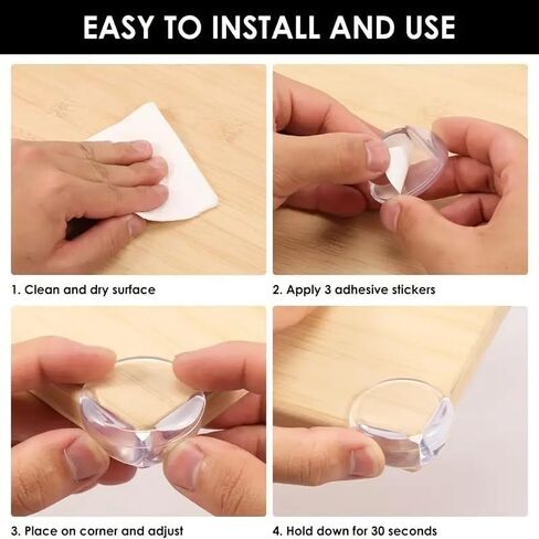 10 Pcs Corner Protector for Desk Protectors Guards, Furniture Corner Guard & Edge Safety Proof Bumper Cushion Clear & Transparent in Saudi Arabia