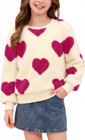 BesserBay Girls Winter Warm Fuzzy Sweater Cozy Sherpa Fleece Soft Pullover Sweatshirt 6-14 Years in Saudi Arabia